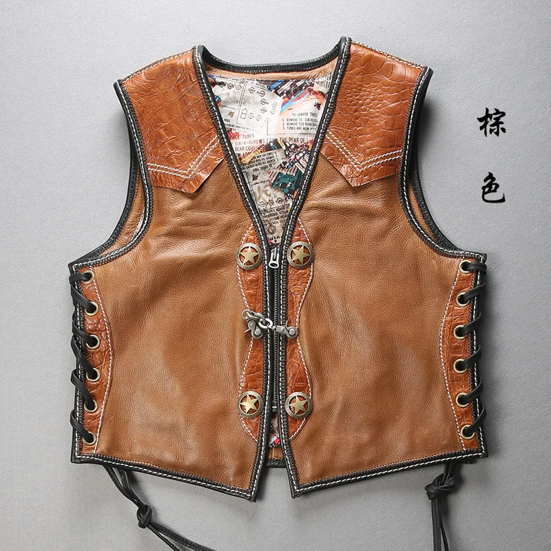 10036 прочтите описание! Винтажный жилет из коровьей кожи азиатского размера