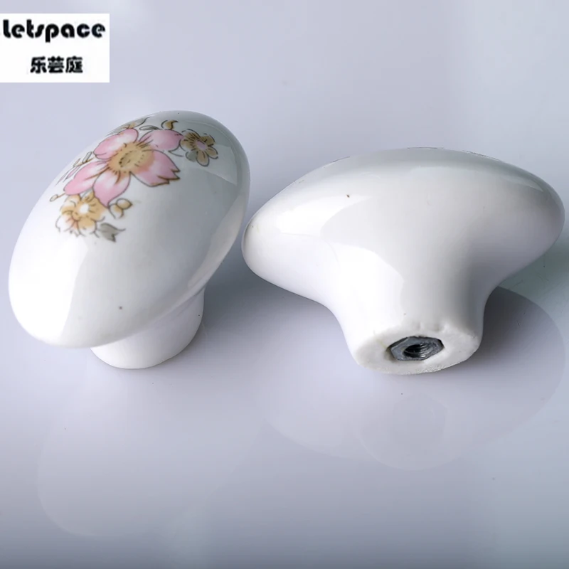 Модная овальная керамическая ручка для шкафа обуви с принтом в деревенском стиле