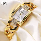 Часы наручные женские с прямоугольным циферблатом, элегантные модные роскошные с полостями, с браслетом