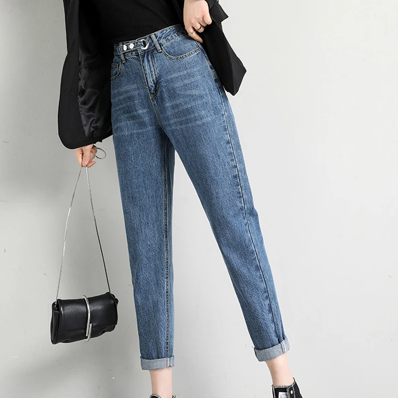 

Limiguyue Casual Vintage Autumn High Waisted Women Straight Wide Leg Loose Denim Trousers Harajuku Korean Jeans Long Pants K159