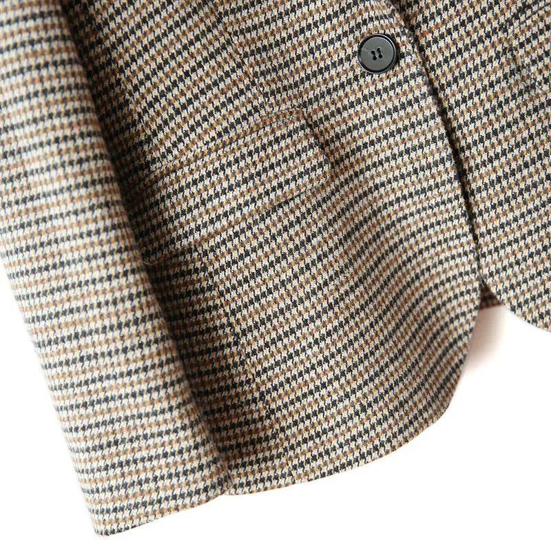 

Temperament French Slim Type One Button Regular Sleeve Plaid Small Suit Clothing 2020 Autumn And Winter New Jacket Women B245