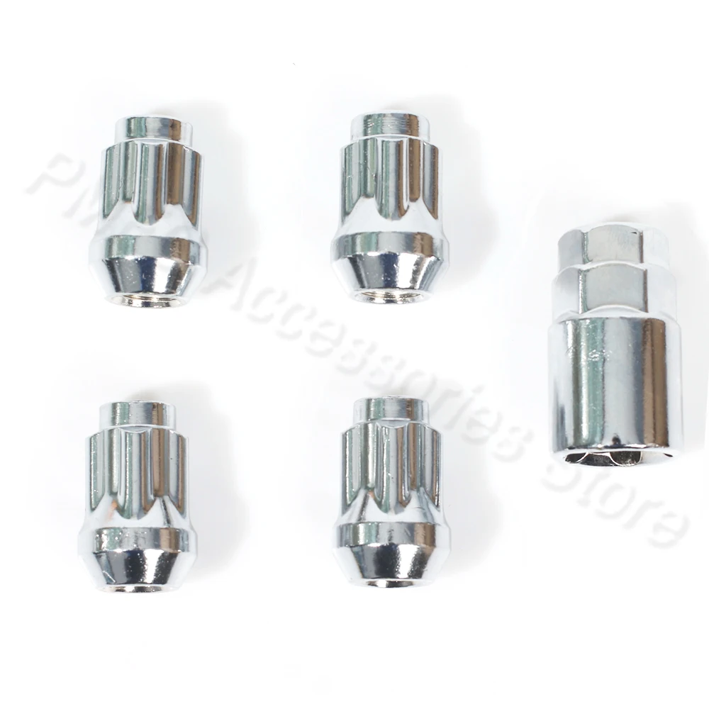 PMFC 4 Pcs 12x1.5mm Alloy Locking Wheel Nuts 60 degree Tapered Security Bolts With Key Anti Theft Racing Car Replacement Parts | Автомобили