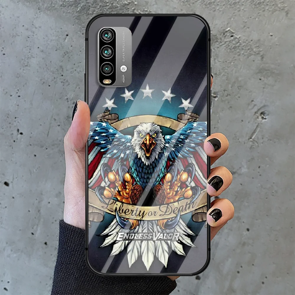 

Russian flag bear eagle flag Phone Tempered Glass Case Cover For Xiaomi Redmi note k 7 8 9 10 30 40 A C T S Pro Etui Hoesjes