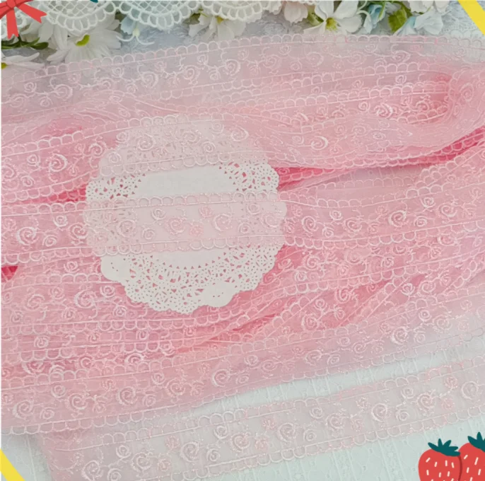 Лидер продаж 3 метра новинка 2021 розовая вышитая Венецианская Цветочная кружевная