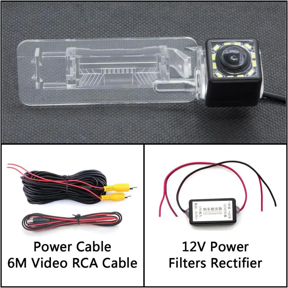 Camera With Filter 12 Светодиодный фонарь Автомобильная камера заднего вида для Smart Fortwo 451 Four/Smart ED автомобильная парковочная Водонепроницаемая резервная камера ночного видения - Название цвета: Camera With Filter