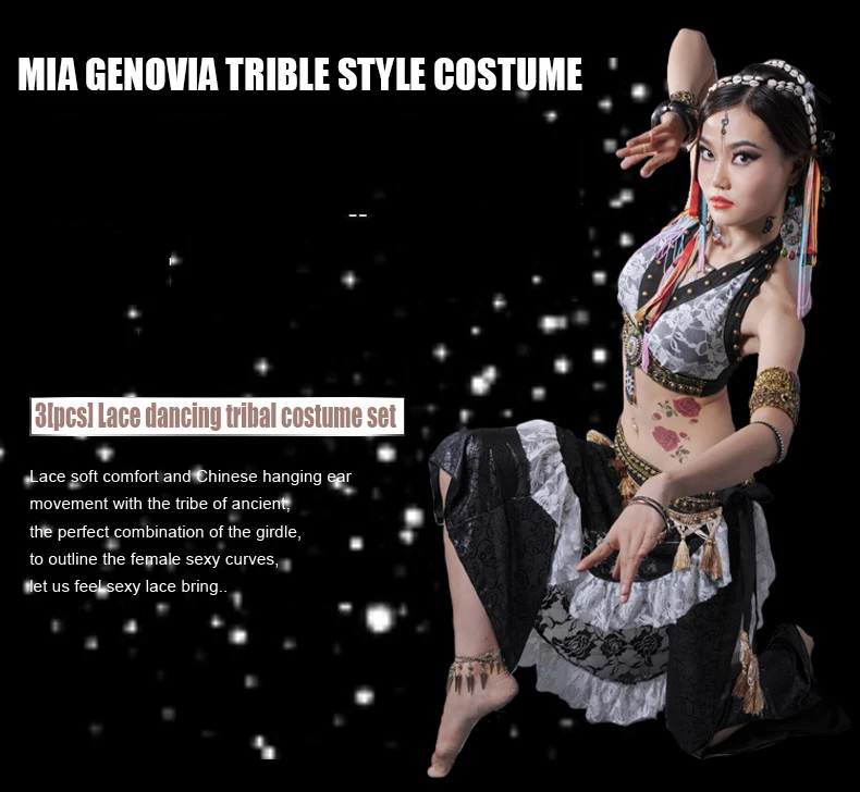 Костюм для танца живота 3 шт. платок на бедрах бюстгальтер с кисточками и бусинами