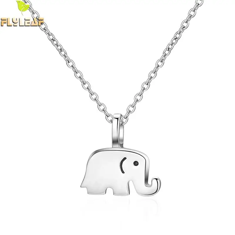 

Flyleaf Animal Elephant Necklaces & Pendants 100% 925 Sterling Silver Necklace For Women Fashion Chain Fine Jewelry Designer