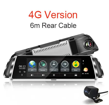4G Version 1" видеорегистратор 4G камера в зеркале заднего вида Android Автомобильный видеорегистратор HD 1080P видео рекордер WiFi gps ADAS двойной объектив Авто регистратор Bluetooth - Название цвета: 4G Version
