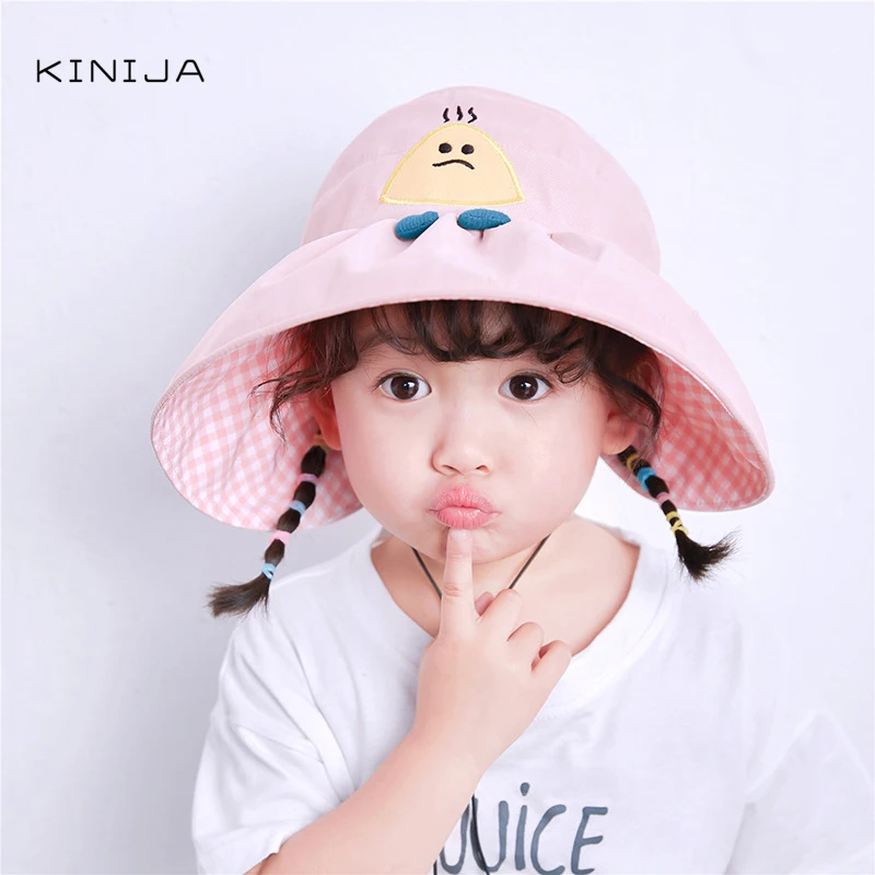 Модная Милая Детская шляпка с рисовым шариком мультяшная детская шляпа от солнца