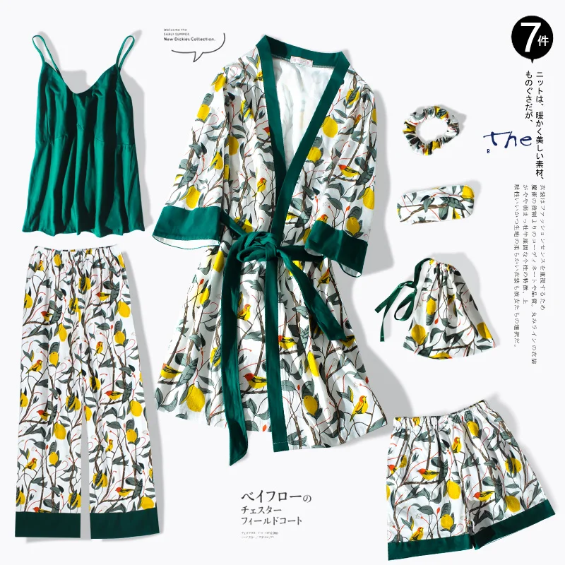 Распродажа продвижение халат Сезон лето осень набор из 7 шт 100% хлопок женская