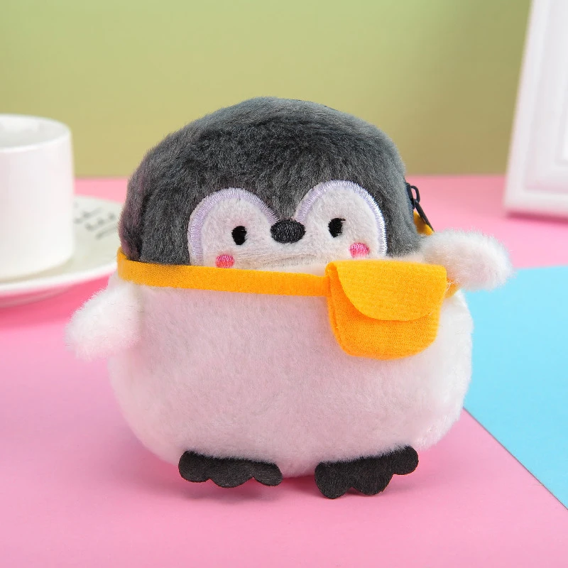 Симпатичный плюшевый мини-кошелек в виде пингвина мягкий Кошелек для монет с