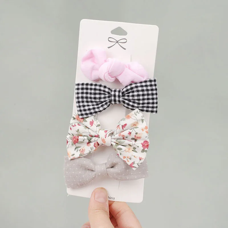 

4Pcs/Set Baby Girls Lovely Pink Hairpins Kids Bowknot Hair Clips Barrettes Hair Bows Children Cute Kids Hair Accessories