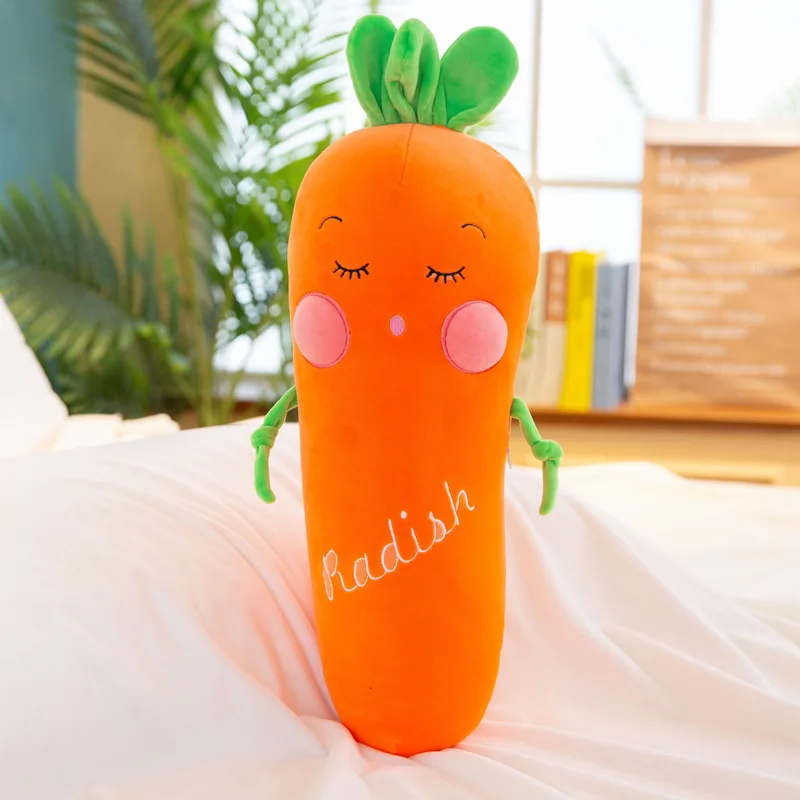 orange carrot plush Мягкие игрушки огурец фрукты овощи мягкая плюшевая игрушка милая Подушка забавная Подушка Ins рождественские игрушки для детей Прямая поставка - Цвет: orange carrot plush