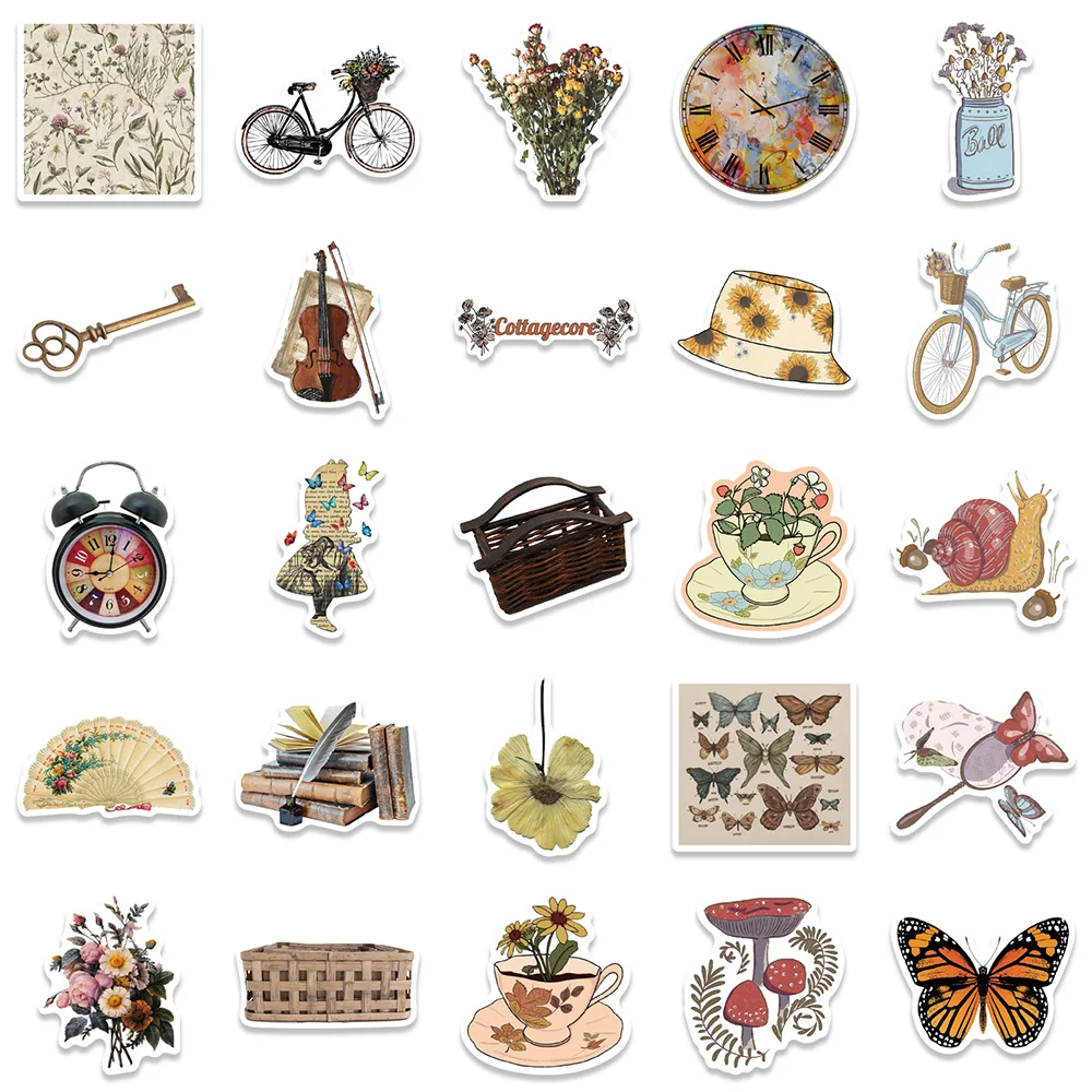 103050pcs retro ins style vsco girl cartoon stickers aesthetic laptop phone luggage bike car waterproof cute sticker decal toy free global shipping