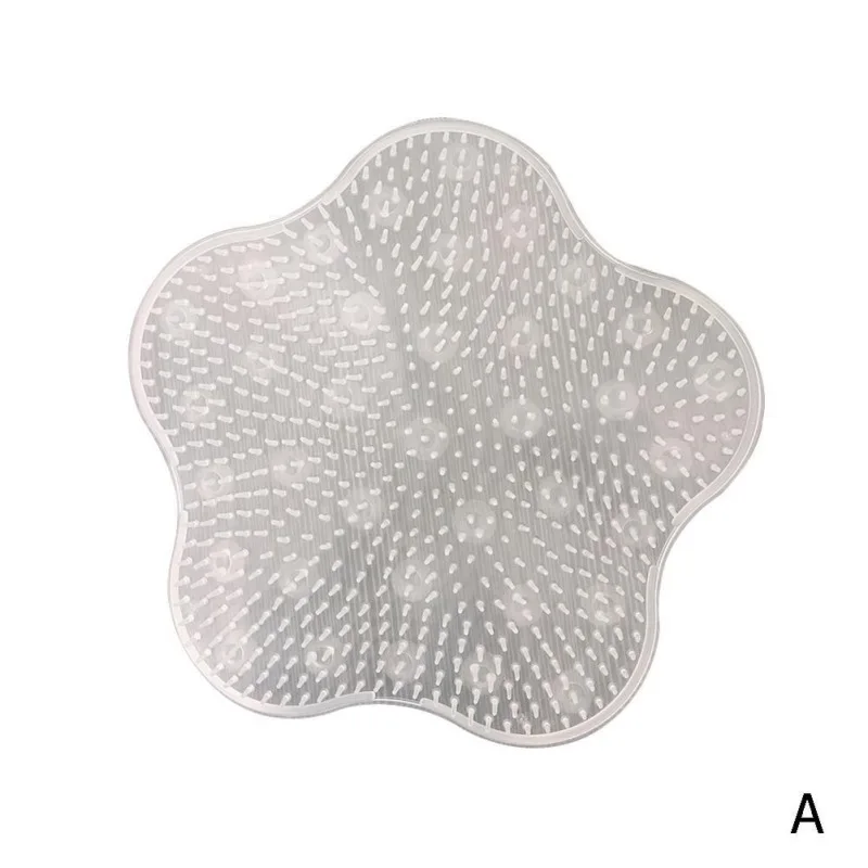 Светло-серый Silicone Bath Shower Back Brush Massager Bath Foot Brush Dead Skin Anti Skid Pad Bath Mats - Цвет: Светло-серый