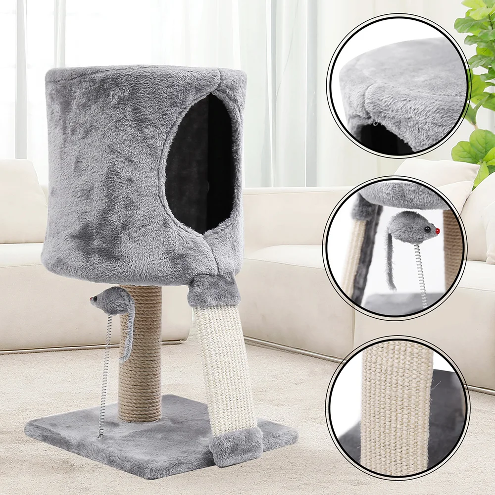 Domestic Delivery Cat Tree Condo House Scratcher Funny Scratching Post Climbing Tree Toy for Cats Kitten Activity Pet House Nest