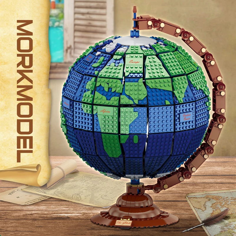 

New MORK Creative Series 031001 2420Pcs Globe Building Blocks Model of The Earth Educational Assembly Brick Toys Chirstmas Gifts
