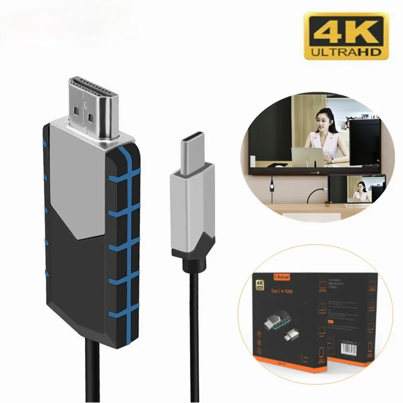 4K Full HD Type C к HDMI кабелю TC03 мгновенное проекционное подключение сотового телефона