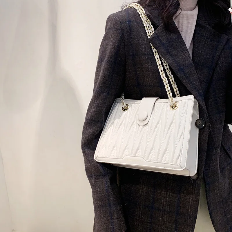 

ATLI New Small Solid color Chain PU Leather Crossbody Bags for Women 2021 Branded Designer Handbags Trend Luxury Lock Handbag