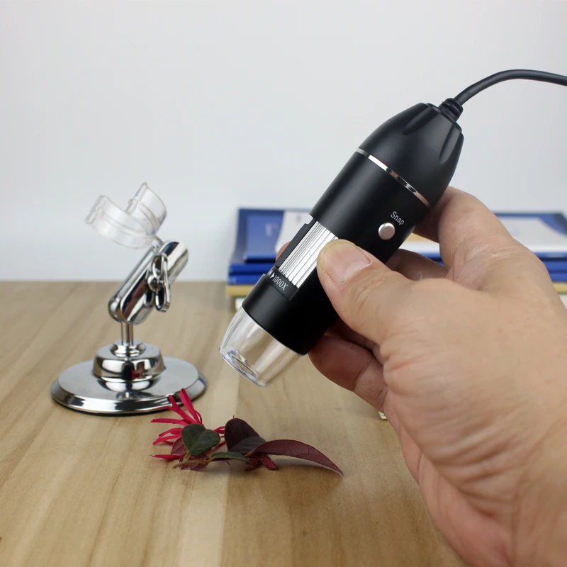 Регулируемый цифровой микроскоп 1600X 2MP 8 LED Портативный лупа USB электронный HD