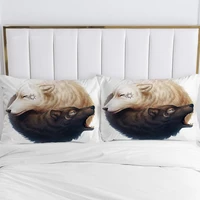 2pc pillow case pillowcase 50x70 50x75 50x80 50x90 80x80 70x70 decorative pillow cover bedding animal yinyang fox