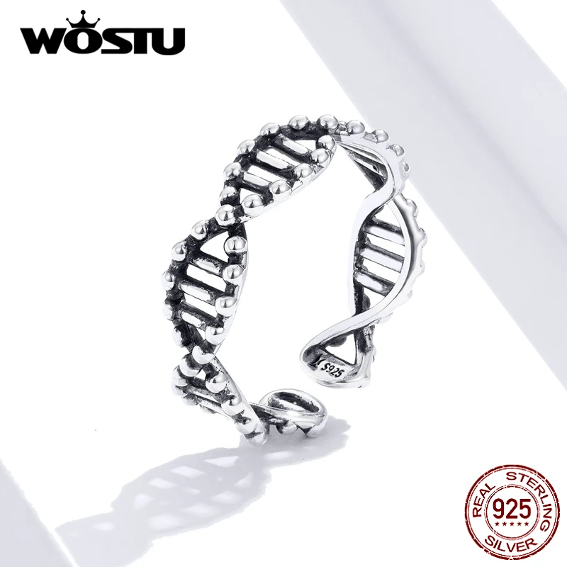 WOSTU 925 пробы Серебряный Длинный хвост мышь открытые Регулируемые кольца вечерние