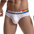 Трусы-брифы JOCKMAIL мужские, хлопковые пикантные дышащие трусы, сетчатые удобные шорты, нижнее белье для геев