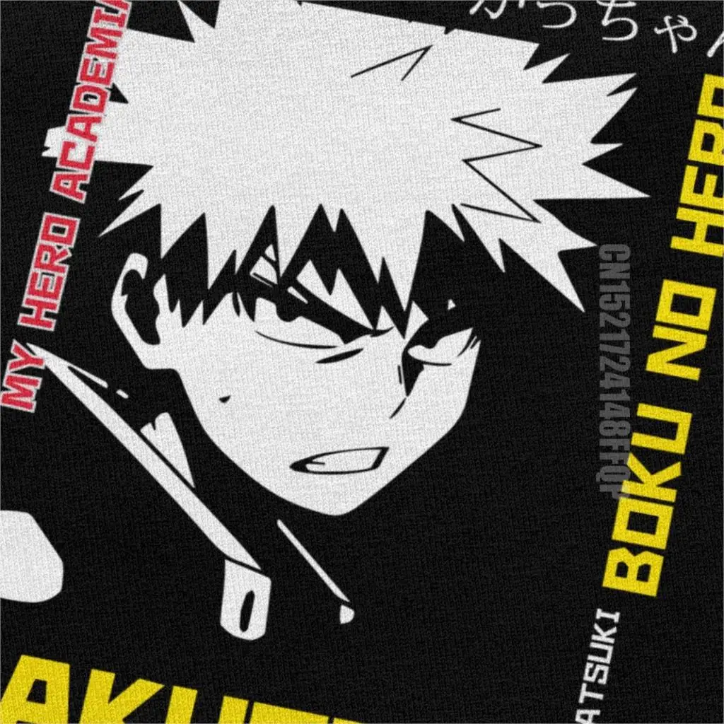 Футболка Katsuki Bakugo мужская из чистого хлопка топ с надписью Моя геройская Академия