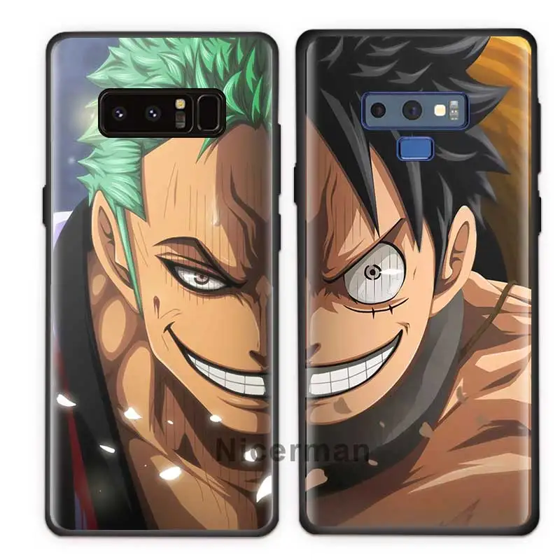 anime one piece luffy zoro case for samsung galaxy s20 fe s21 uitra s10 plus s20 s21 s9 s10e note 20 black silicone phone coque free global shipping