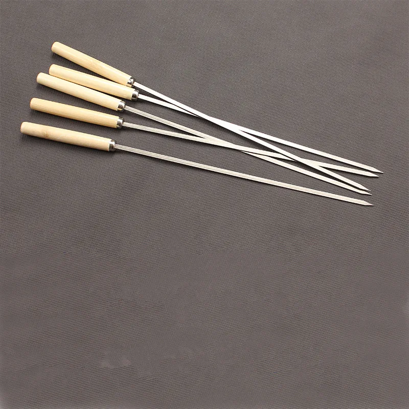 Палочки для барбекю из нержавеющей стали 25 шт. деревянные ручки Шпажки игл