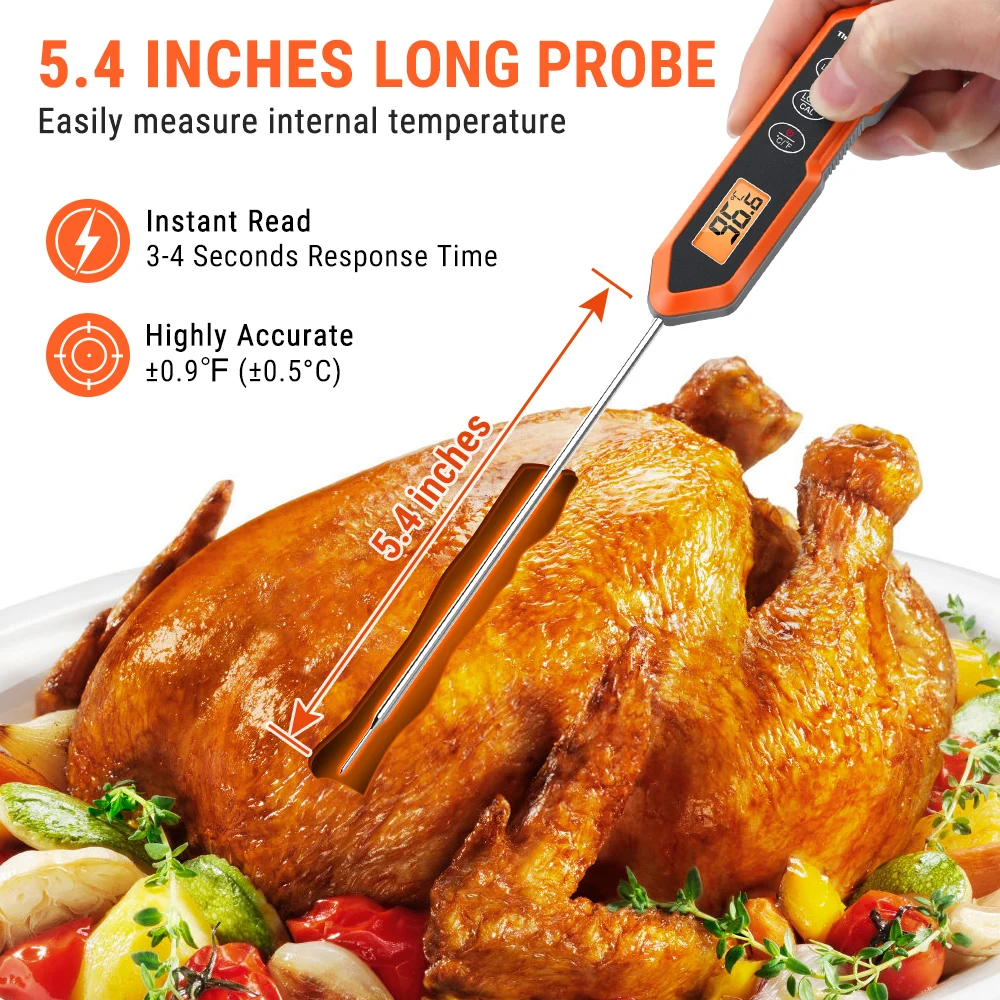 ThermoPro TP15H Waterproof Fast Reading Kitchen Food Cooking Thermometer BBQ Oven Meat With Backlit Display | Дом и сад