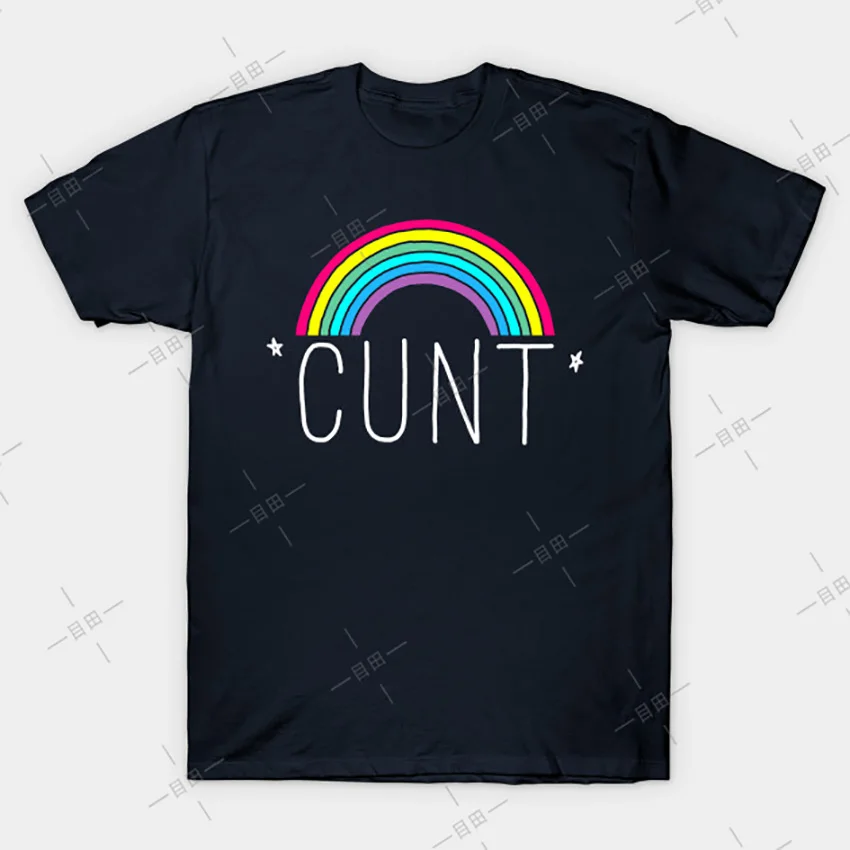 Cunt White T-Shirt Tee cunt rainbow cuss swear | Мужская одежда
