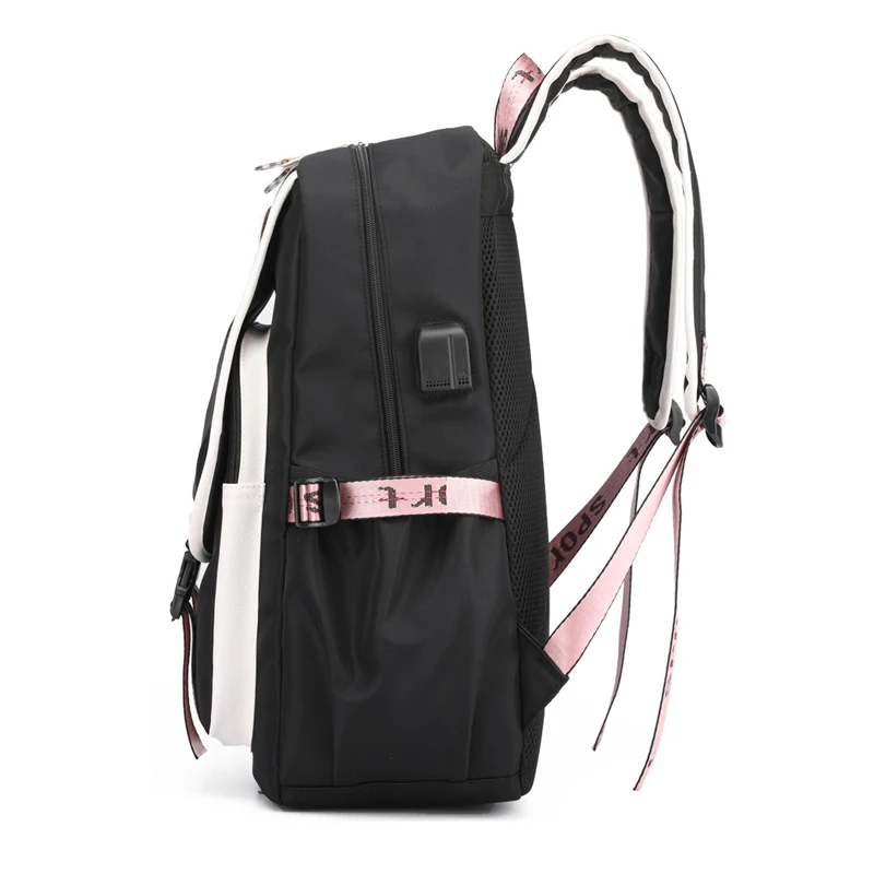 Nylon USB Backpack men women Backpack School Bag Teenagers Schoolbags For Boy Girl Children bag mochila