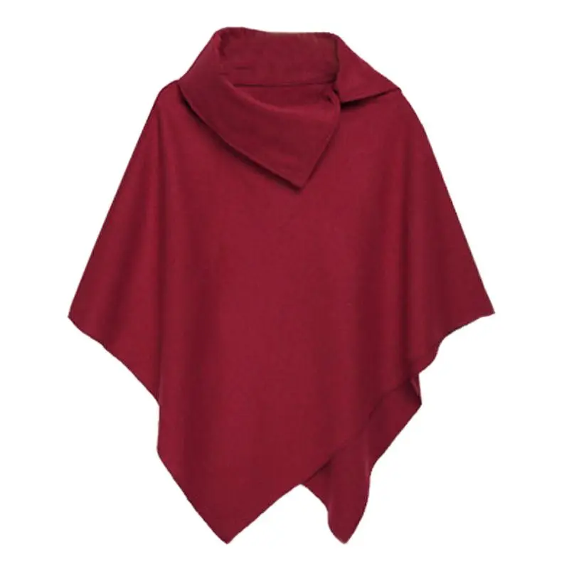 

Womens Capes and Ponchos Spring Casual Wooled Overcoat Zipper Loose Pullover Cloak Tops Cape Outwear Women Coat Poncho