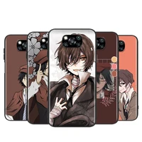 japan anime bungou stray dogs for xiaomi poco x3 nfc f3 gt x2 m3 m2 5g pro mi a3 lite 9se cc9 soft black phone case shell