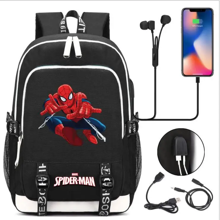 Хит продаж ядовитый Человек-паук коллекция подростковые школьные рюкзаки USB