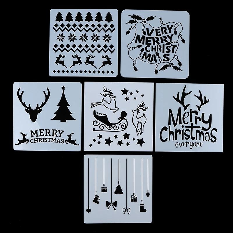 Рождественские трафареты шаблоны декор в виде оленя DIY графика живопись штамп