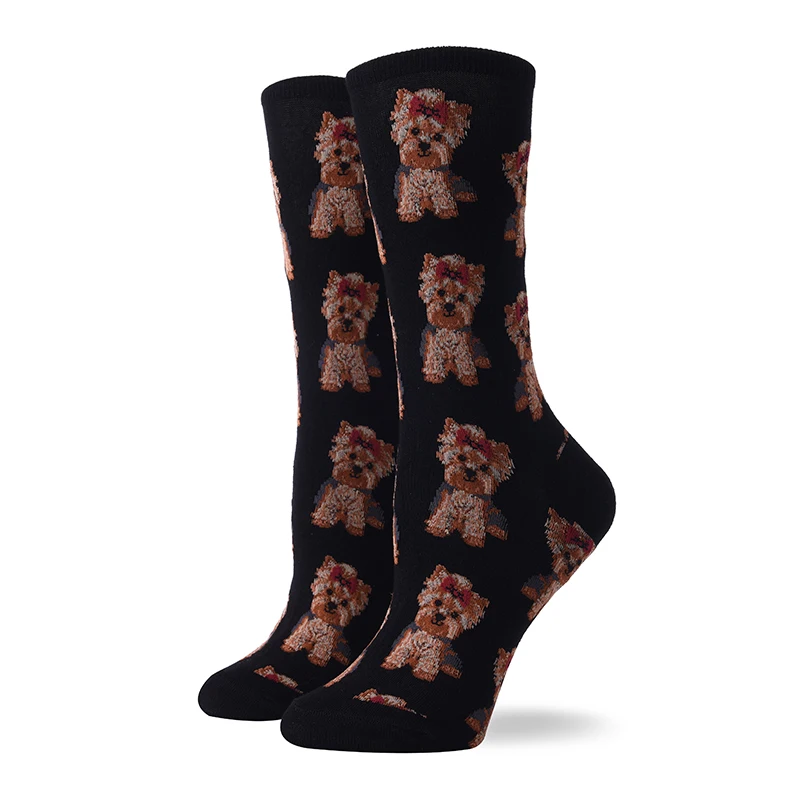 Высокие носки meia medias de mujer длинные calcetines divertido с животным принтом moda зима осень happy sheer Новинка Хлопок Женские - Цвет: 12