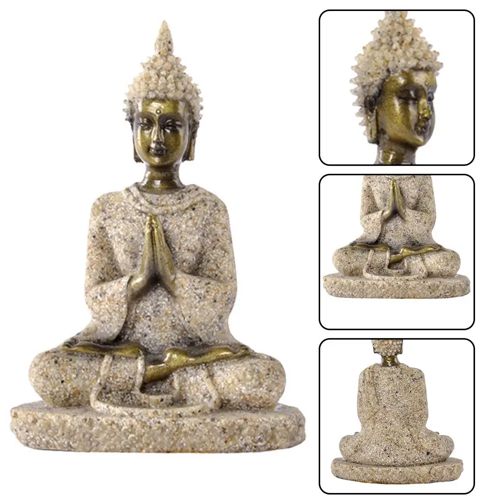 Статуя будды из песчаника медитация статуэтка ручной работы миниатюрный
