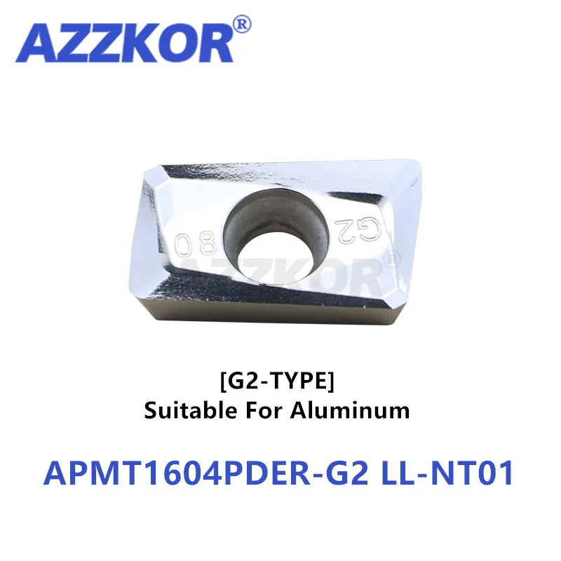 

APMT1135PDER-G2 LL-NT01 Carbide Inserts Cutter CNC Milling Endmills Tools For Aluminum Maching AZZKOR Alloy Inserts APMT1604PDER