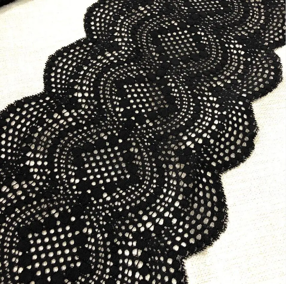 1 ярд широкая эластичная черная кружевная лента для украшения волос ручной
