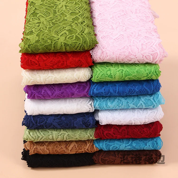 Эластичная кружевная ткань 2 метра/партия 8 см цвет черный белый бежевый бордовый