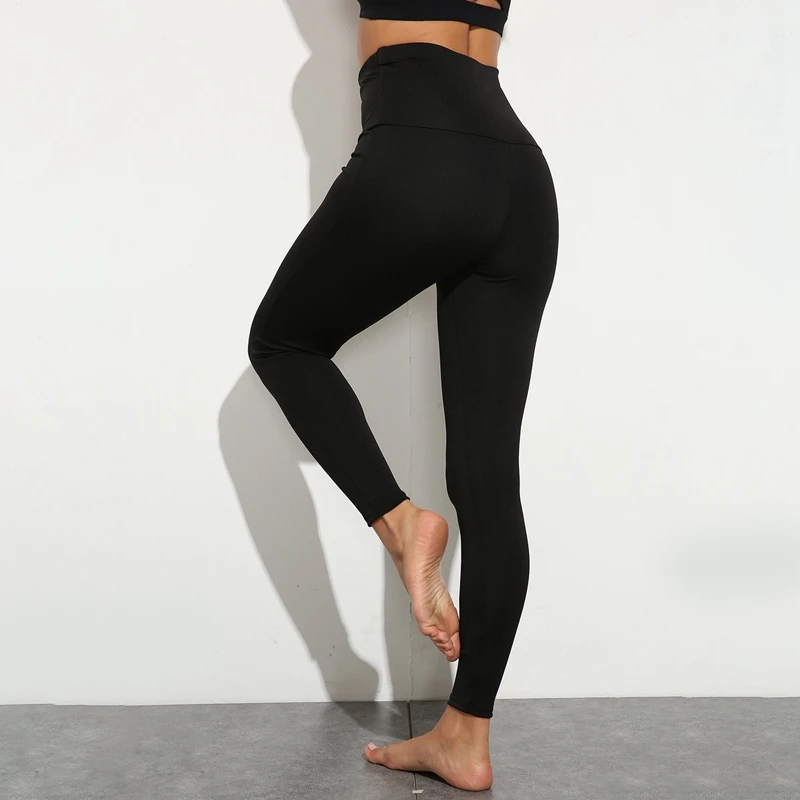 

Women's High Waist Button Hip Waist Leggings