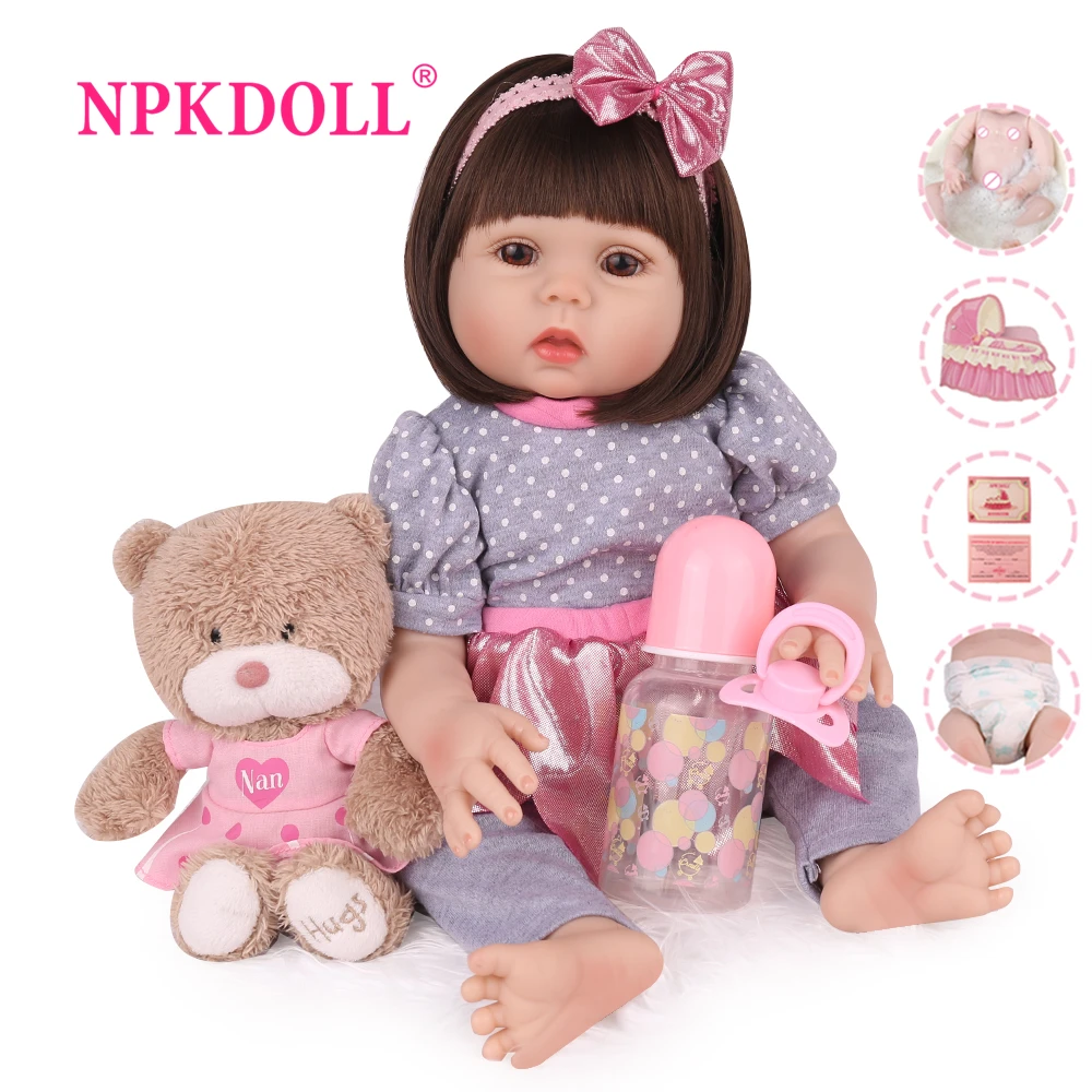 NPKDOLL reborn baby doll 18 дюймов Полностью виниловые реалистичные игрушки для детей