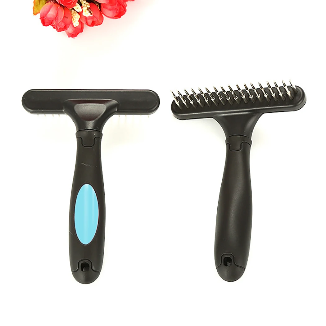 

Hair Removal Comb for Dogs Cats Fur Trimming Dematting Deshedding Brush Grooming Tool Non-slip Handle For Pet Long Hair Curly