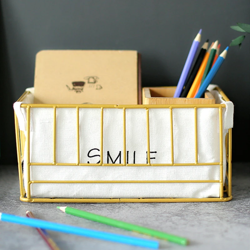 Настольная приемная коробка INS железная корзина для хранения косметики