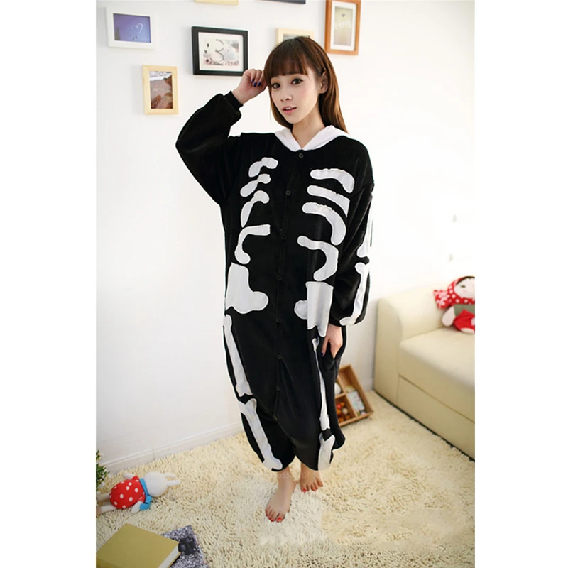 Карнавальный комбинезон для взрослых на Хэллоуин женская одежда сна со скелетом