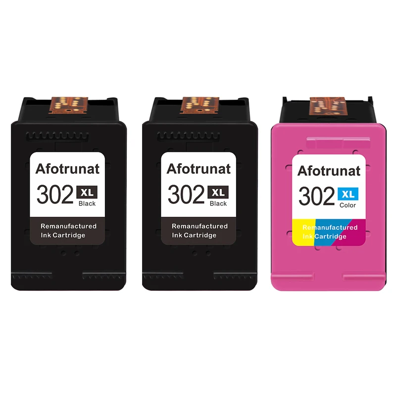 Afotrunat черный и трехцветный чернильные картриджи для HP 302 XL совместимый с