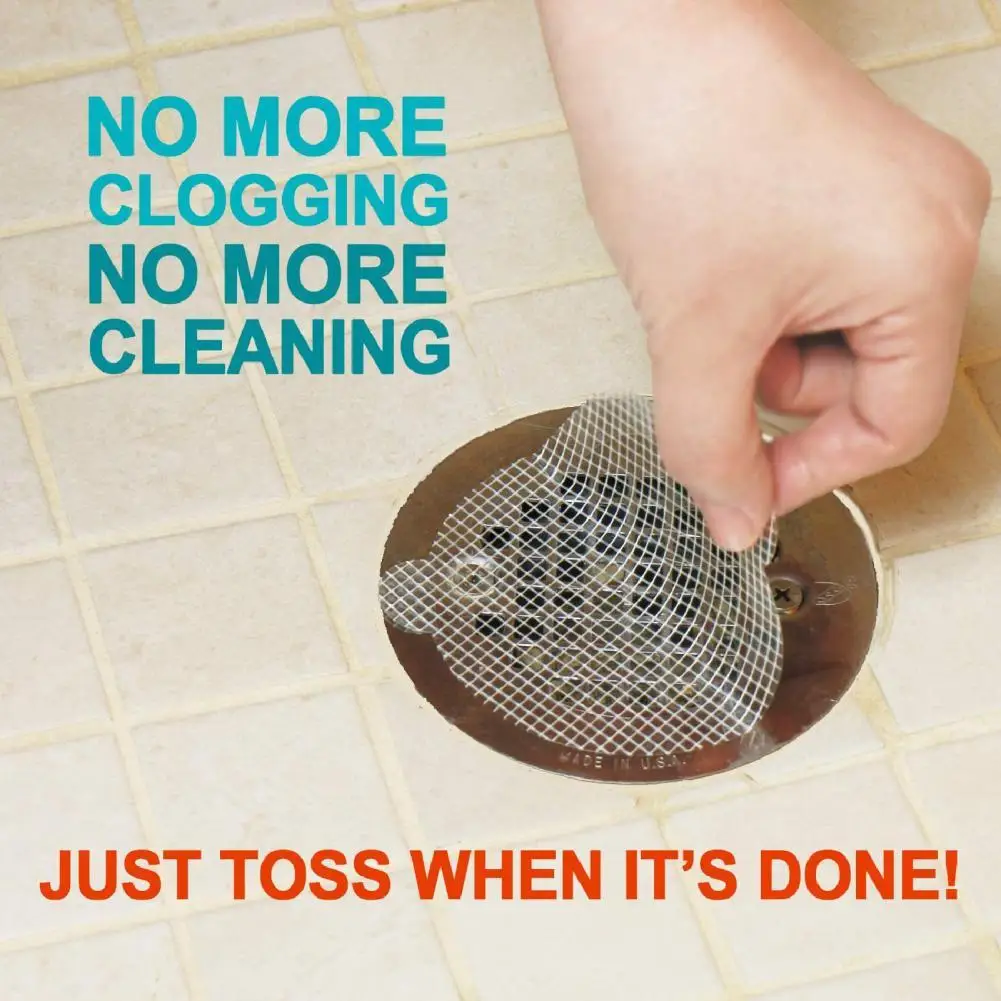 

50Pcs Practical Drain Strainer Easy to Use Fiber-glass Hair Strainer Shower Stall Drain Protector for Kitchen Drain Mesh