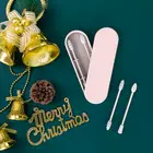 2 шт.кор. многоразовые ватные тампоны зубная щетка с двумя головками и уход за кожей лица уха для очистки кистей для макияжа Косметика Портативный силиконовые бутоны тампоны инструмент